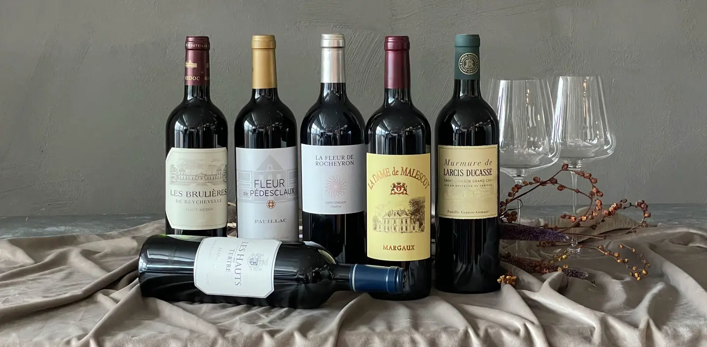 Wine Miljoe Bordeaux Vine Margaux Ducasse Brulires Pedesclaux Rocheyron Vandret Uden Årgang